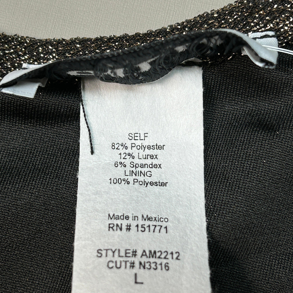 GILLI Twist Front Romper Black/Gold Size Large (New)