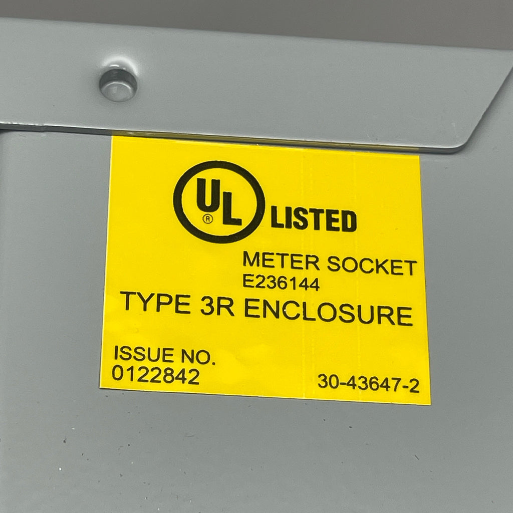 EATON B-Line 11 Meter Socket 125A 4 Jaw 1PH, NEMA 3R Top Feed 125 Amp (New)