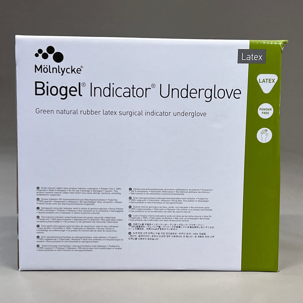MOLNLYCKE Biogel M Latex Surgical Gloves Enhanced Grip SZ 7.5 Straw Yellow 50 Pairs 30575 (New)