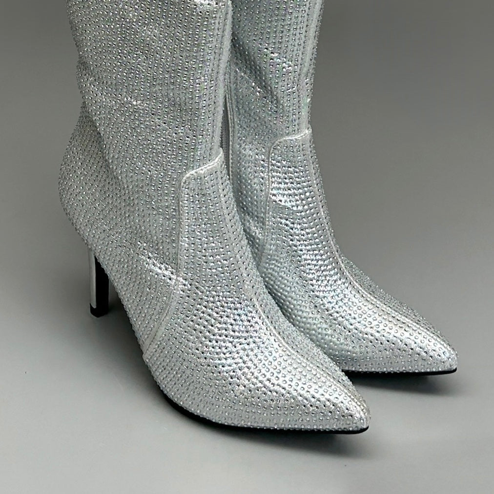 MIA Mackynzie Silver Stone Tall Heeled Boots Sz 6.5M Q100302