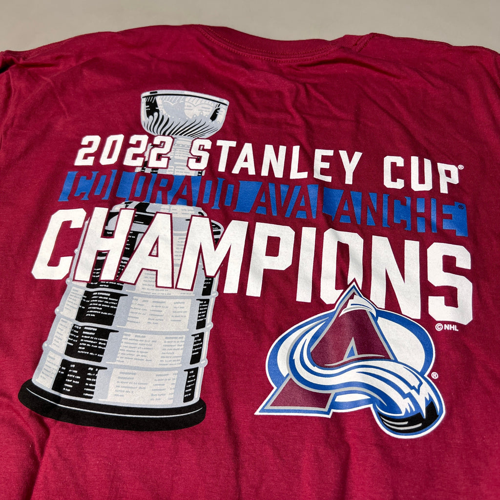 FANATICS 2022 Stanley Cup Champions Colorado Avalanche Long Sleeve T-shirt Sz S Burgundy 058N SC Champs (New)