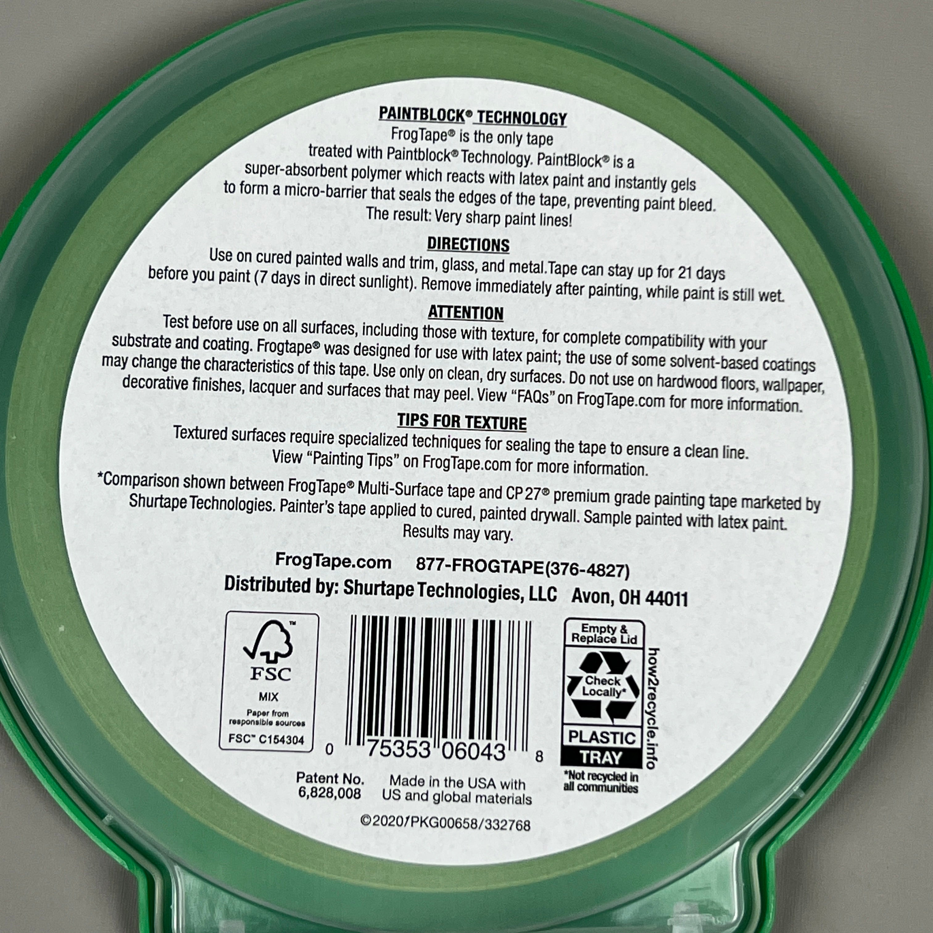 2-PK SHURTAPE FROGTAPE Multi-Surface Masking Tape Green 0.94 in x 60 yd 332785 (New)