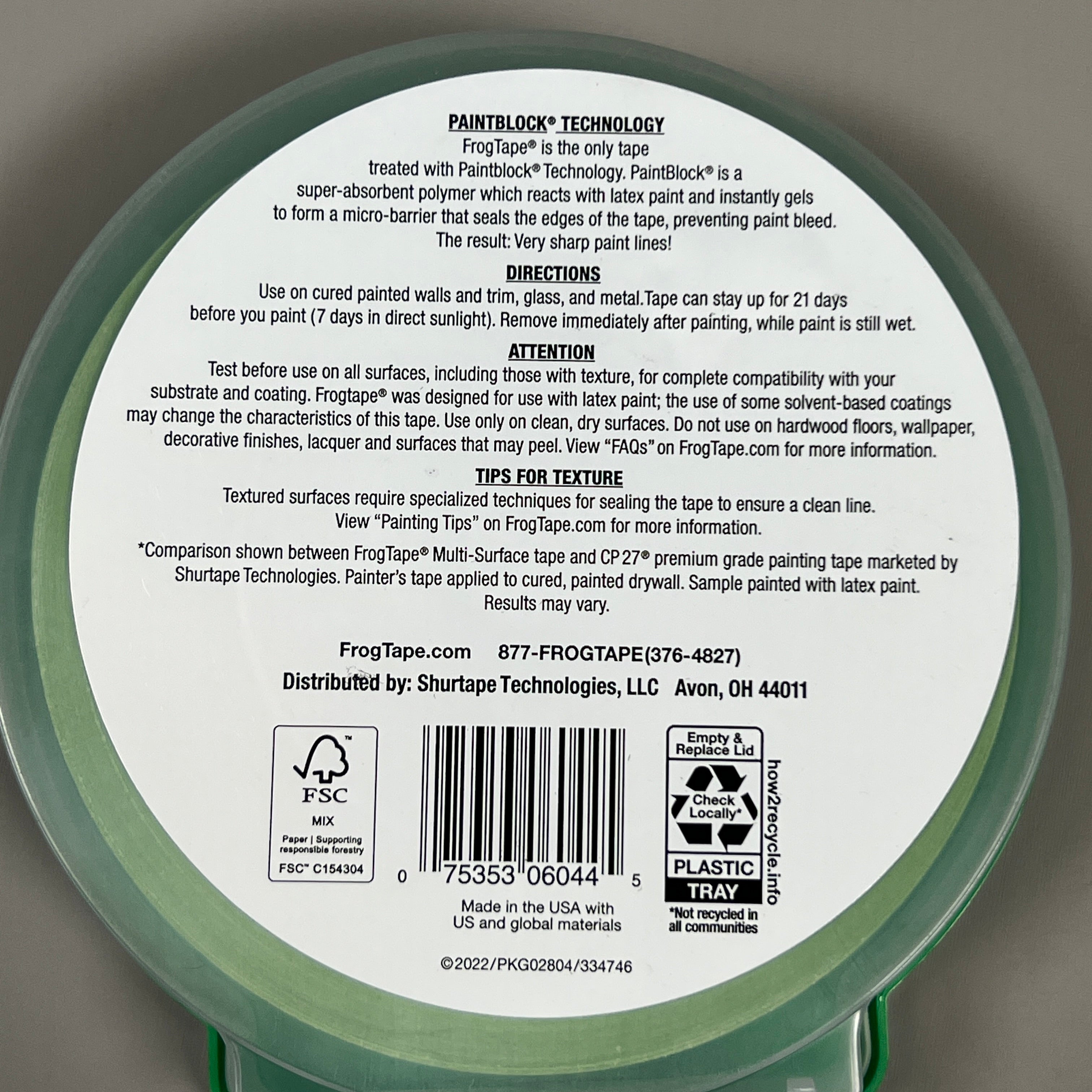 2-PK SHURTAPE FROGTAPE Multi-Surface Masking Tape Green 1.41 in x 60 yd 1396747 (New)