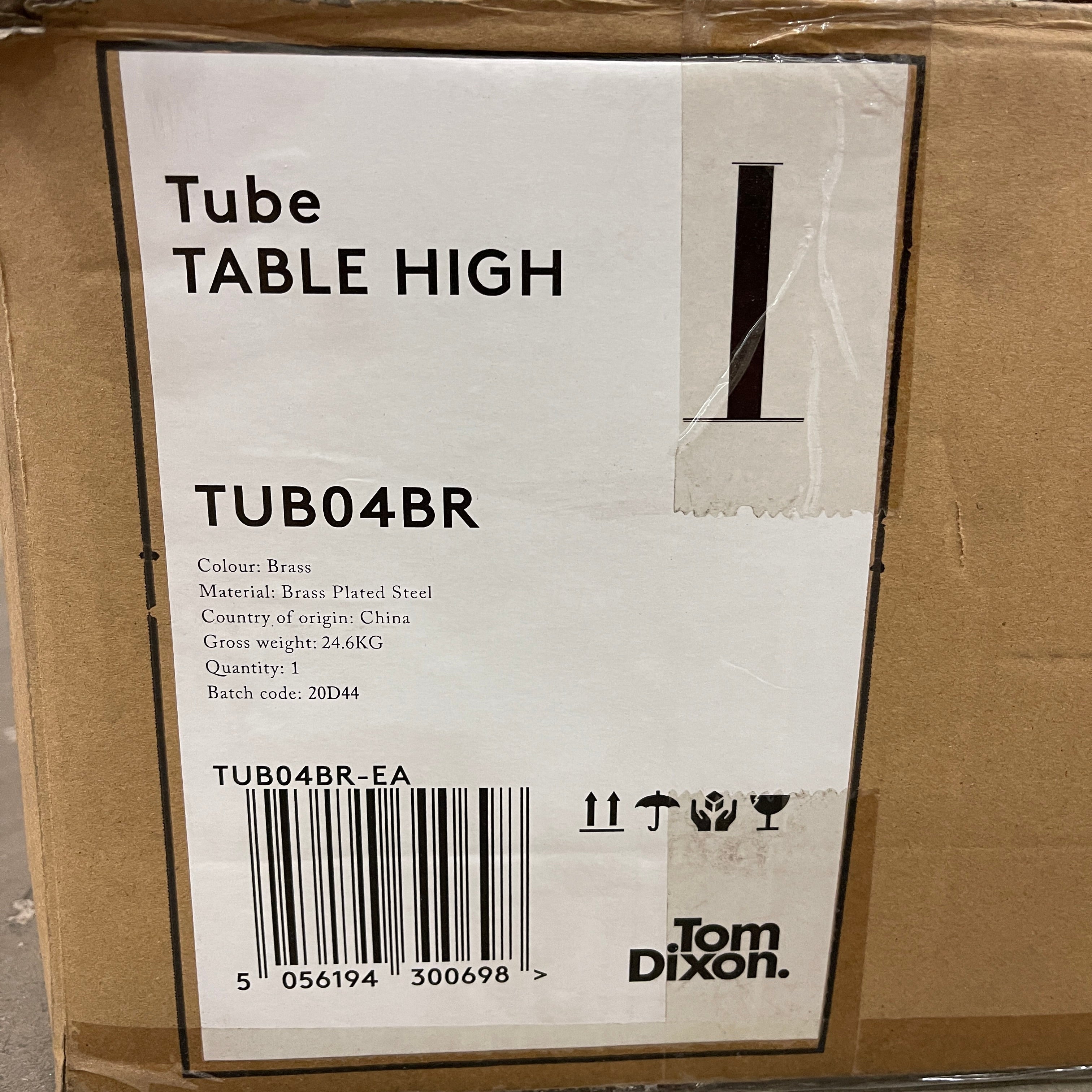 TOM DIXON Tube Dining Table High Brass Plated Steel Base Unit Only TUB04BR (New)