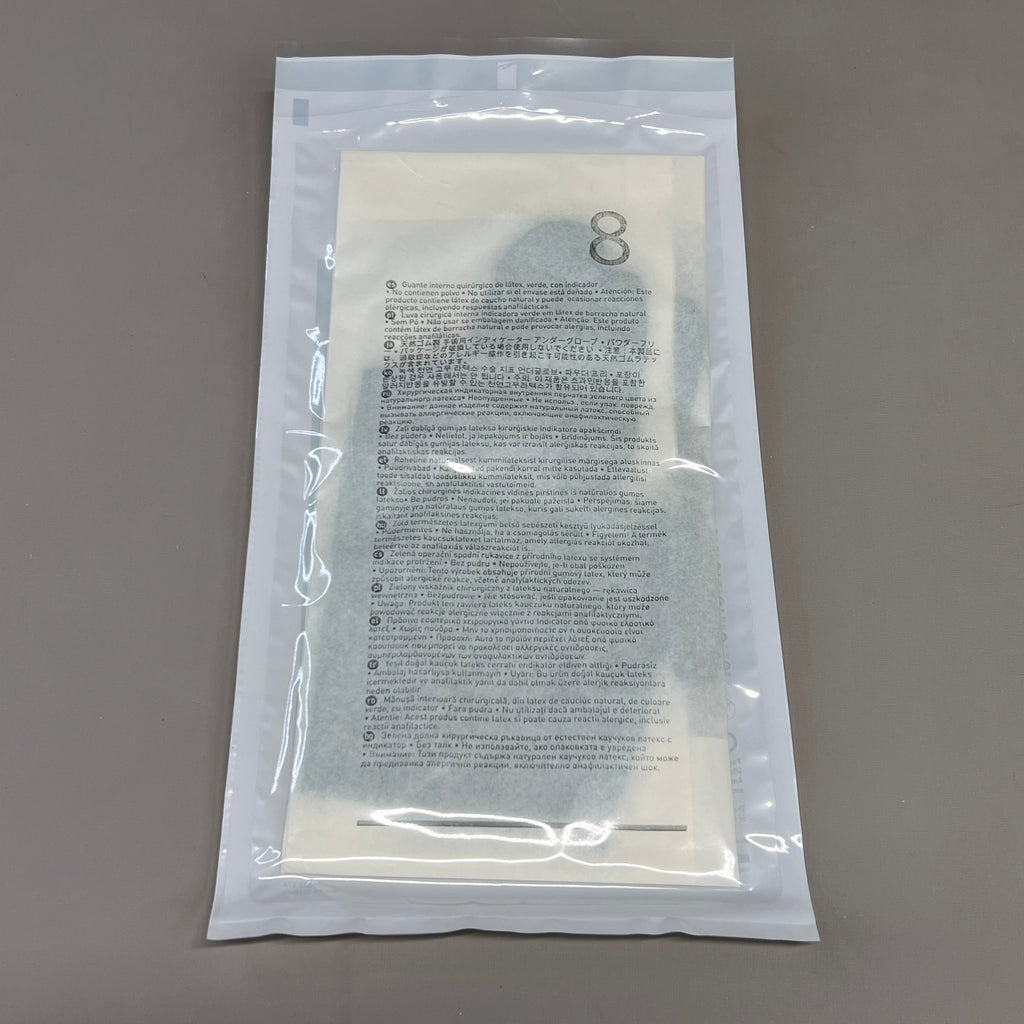 MOLNLYCKE Biogel Latex Surgical Indicator Underglove SZ 8 Green 50 Pairs 31280 (New)