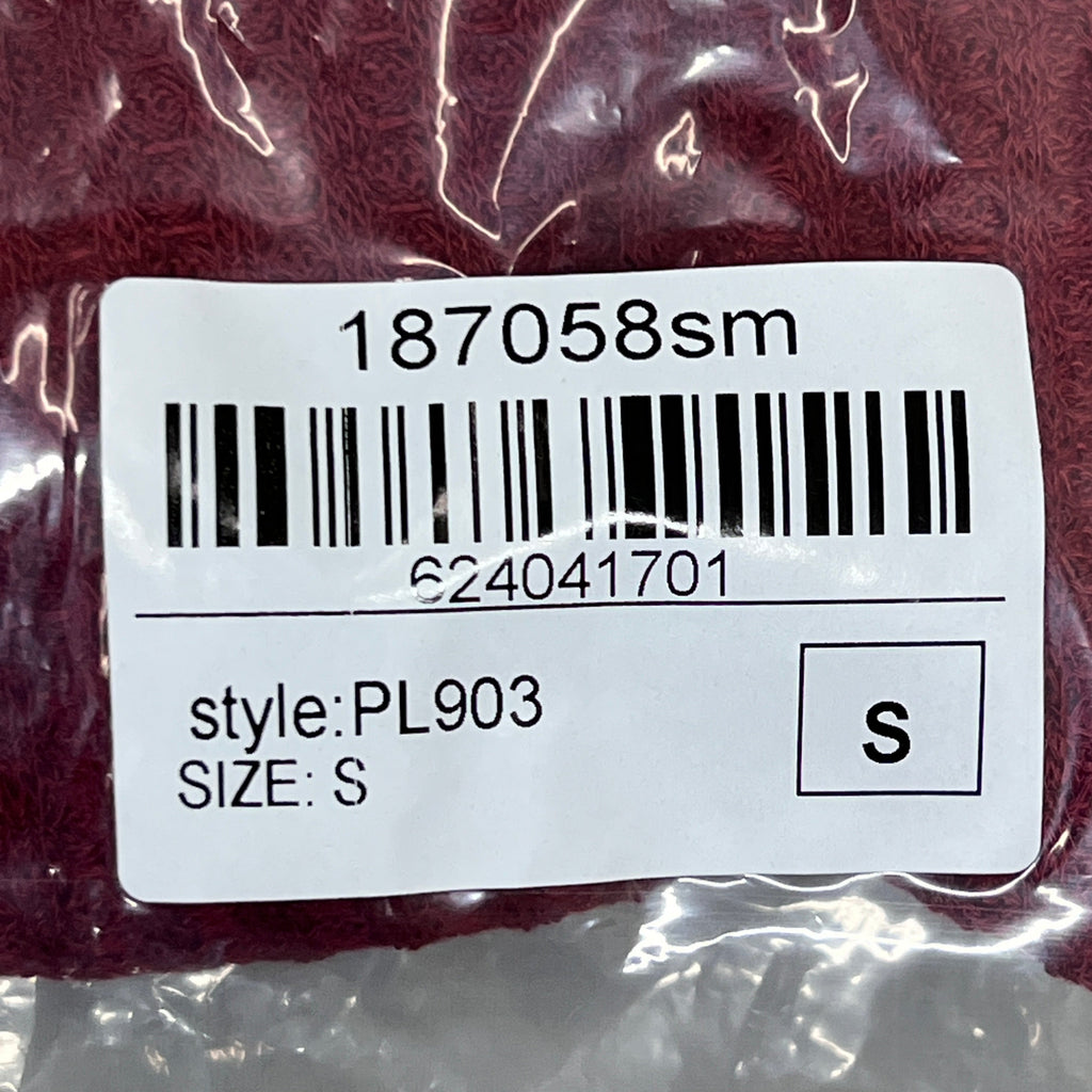 PINK LILY Take the Leap Henley Waffle Knit Blouse Women's Sz S Cranberry PL903 (New)