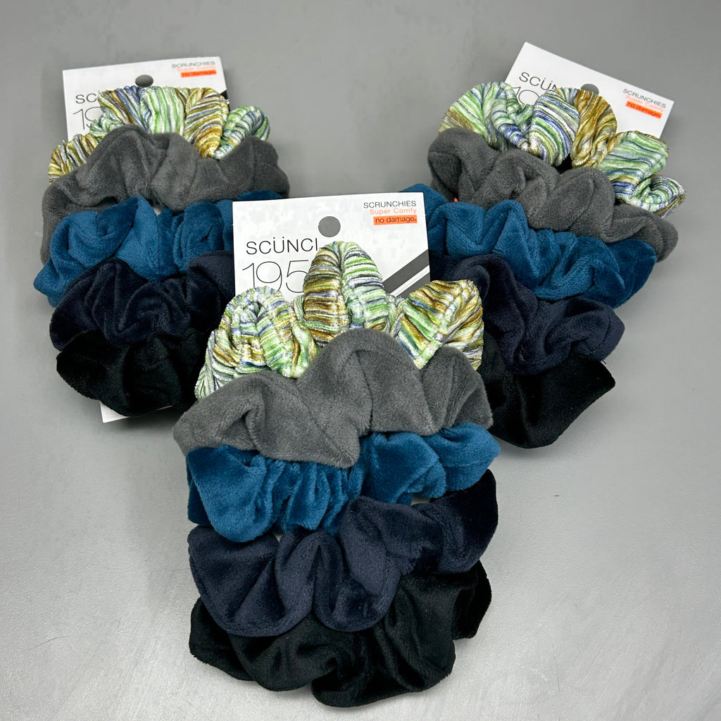 SCUNCI 3-PACK! Scrunchies Super Comfy No Damage 1959 Multicolor 5-Pieces (New)