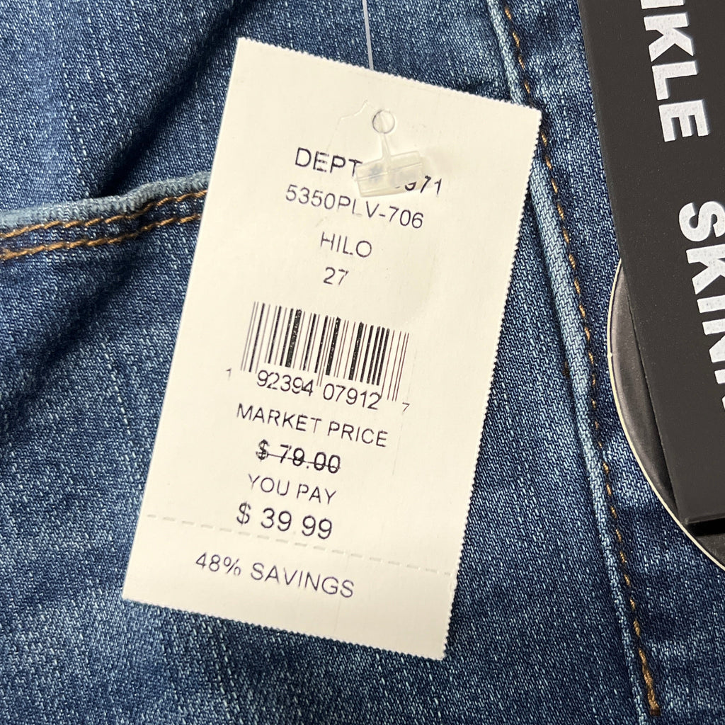 ARTICLES OF SOCIETY Hilo Ripped Denim Jeans Women's Sz 27 Blue 5350PLV-706 (New)