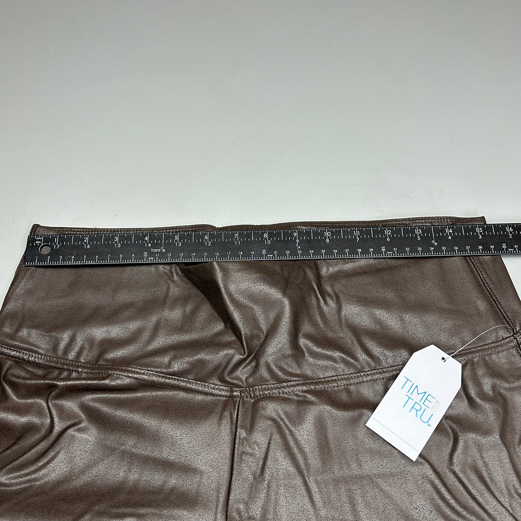 TIME AND TRU Women's Faux Leather Leggings Sz XL 16-18 Brown (New)