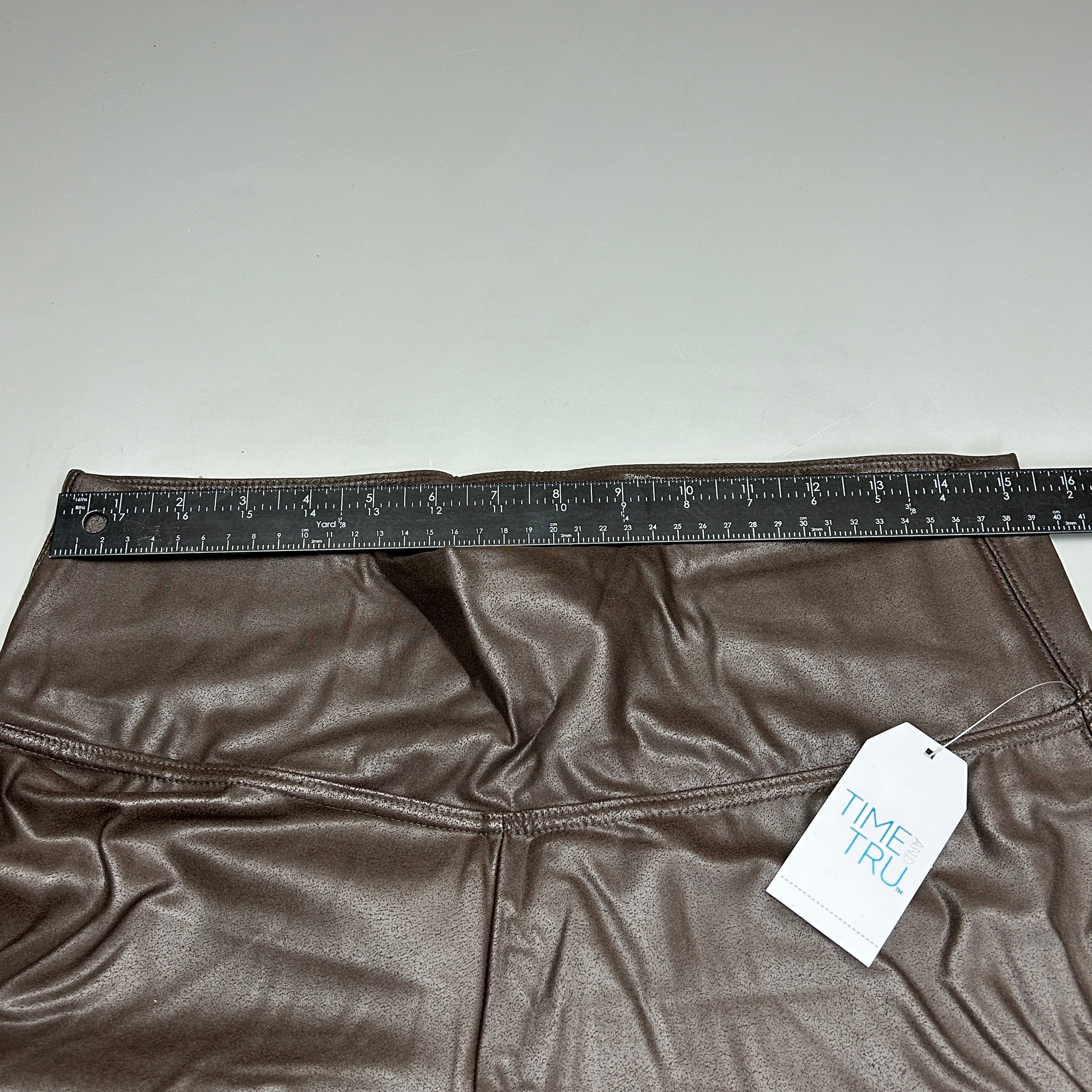 TIME AND TRU Women's Faux Leather Leggings Sz XL 16-18 Brown (New)