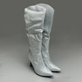 MIA Mackynzie Silver Stone Tall Heeled Boots Sz 9M Q100302