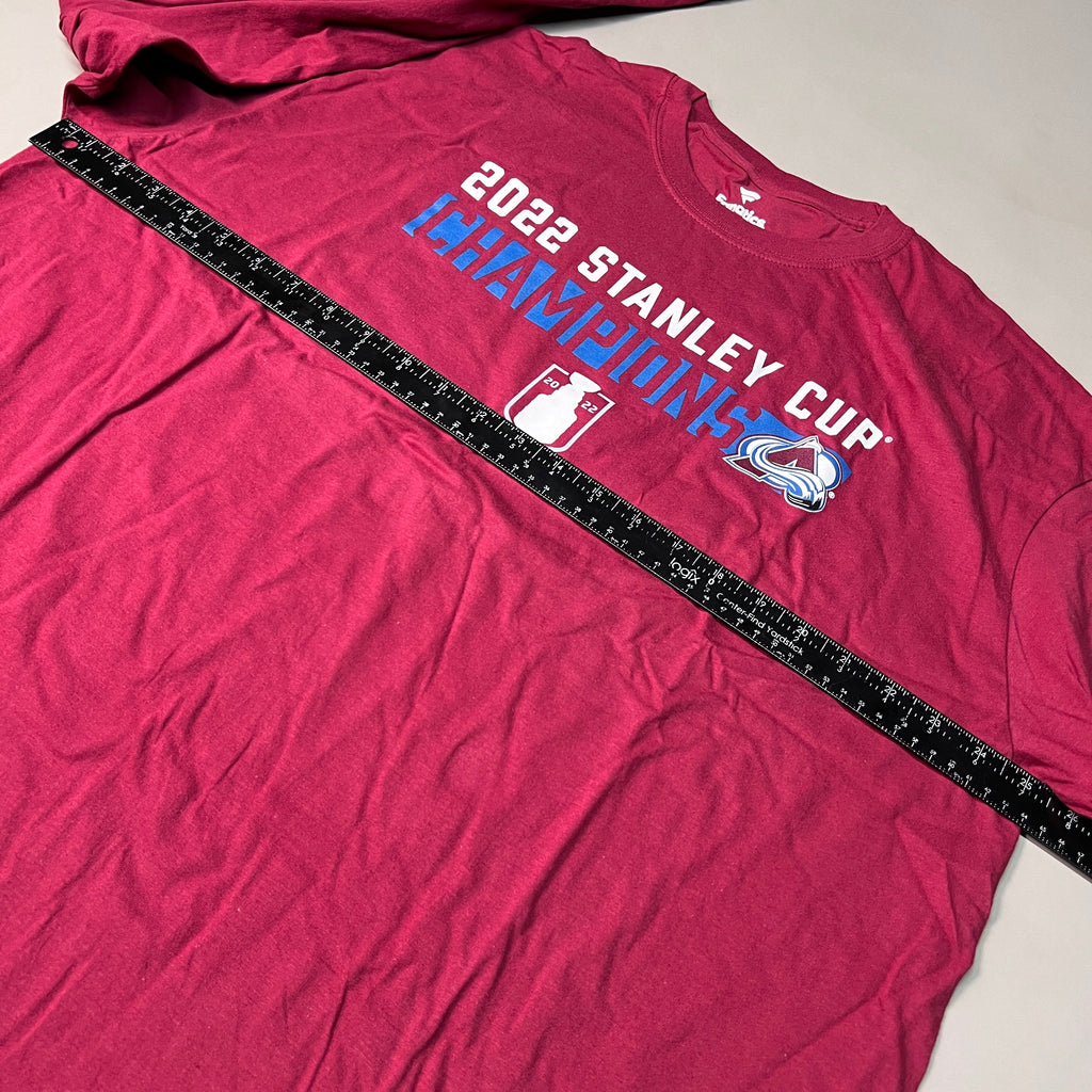 FANATICS 2022 Stanley Cup Champions Colorado Avalanche Long Sleeve T-shirt Sz 2XL Burgundy 058N SC Champs (New)