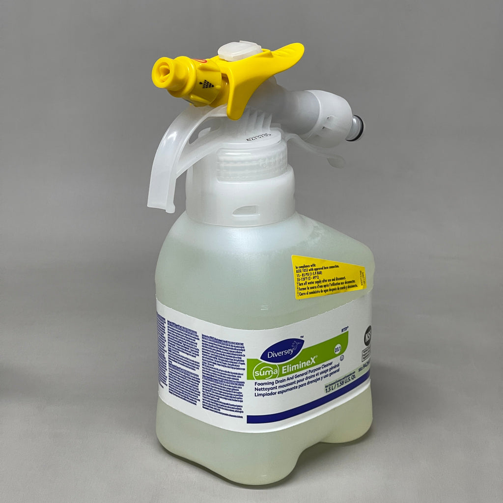 ZA@ DIVERSEY Suma Eliminex Foaming Drain & General Purpose Cleaner 10-PK x 1.5L 94266308 (New)