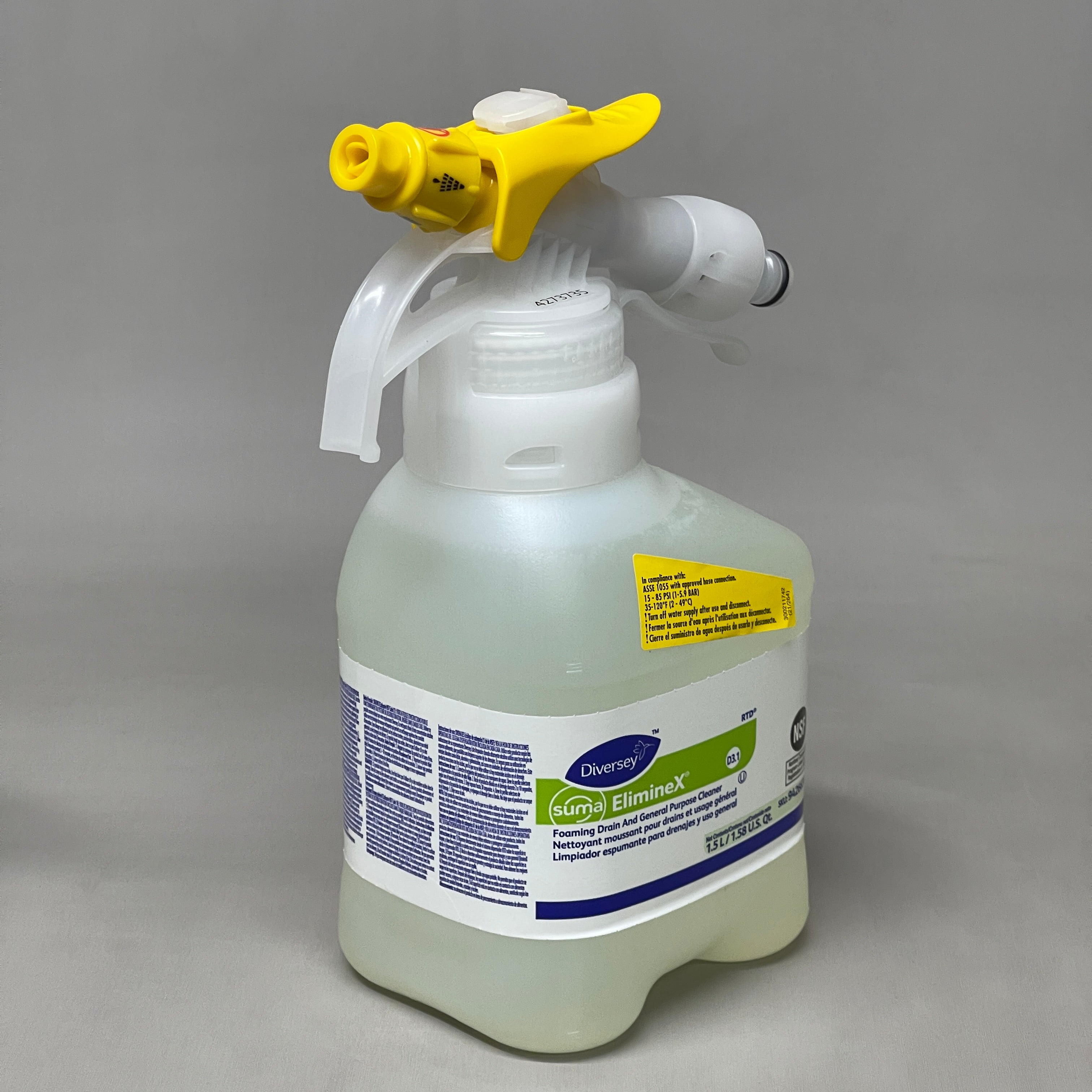ZA@ DIVERSEY Suma Eliminex Foaming Drain & General Purpose Cleaner 10-PK x 1.5L 94266308 (New)