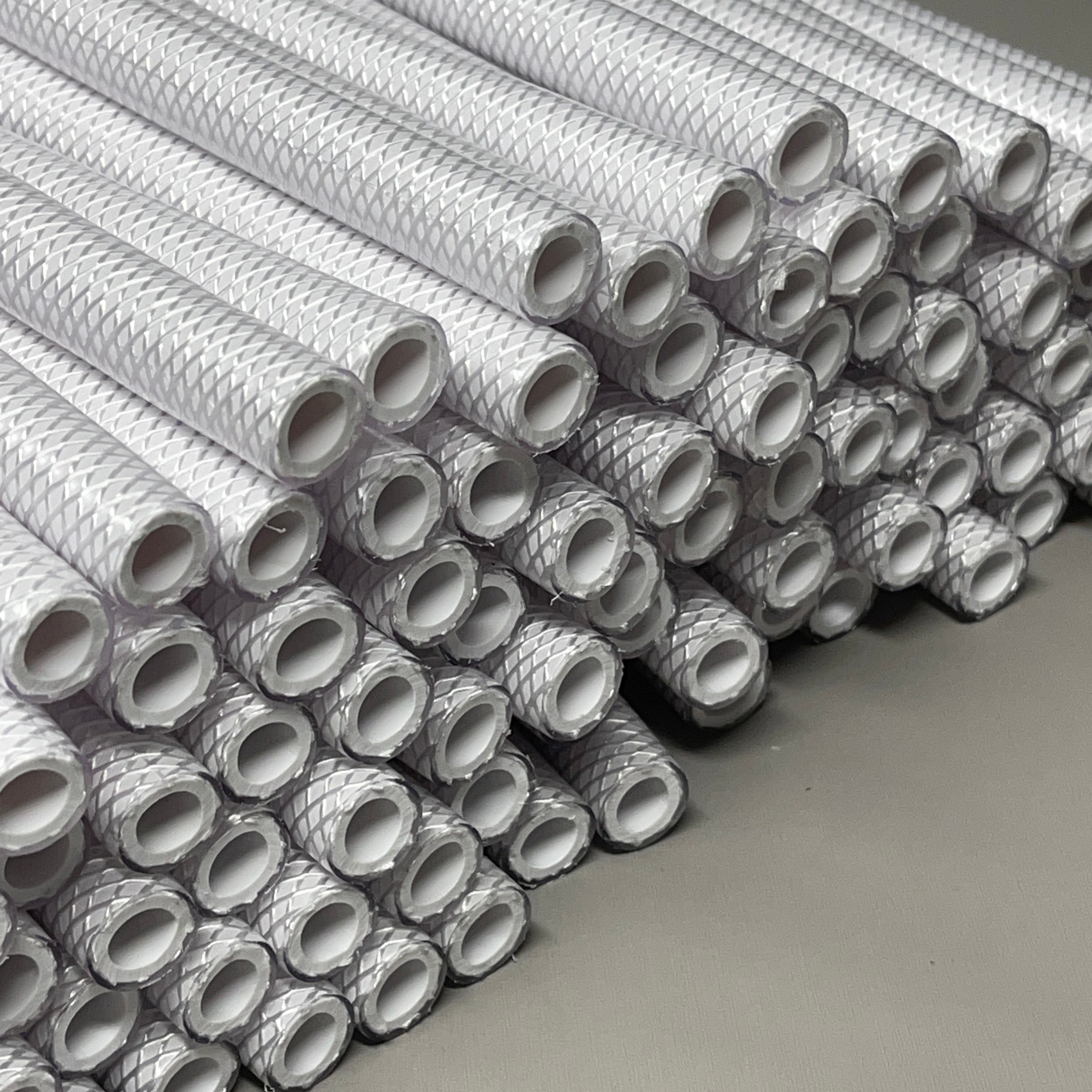 Pack Of 100 Braided Water Line Tubing / Hoses .332 X .555 X 14.5 Long Made In USA (New)