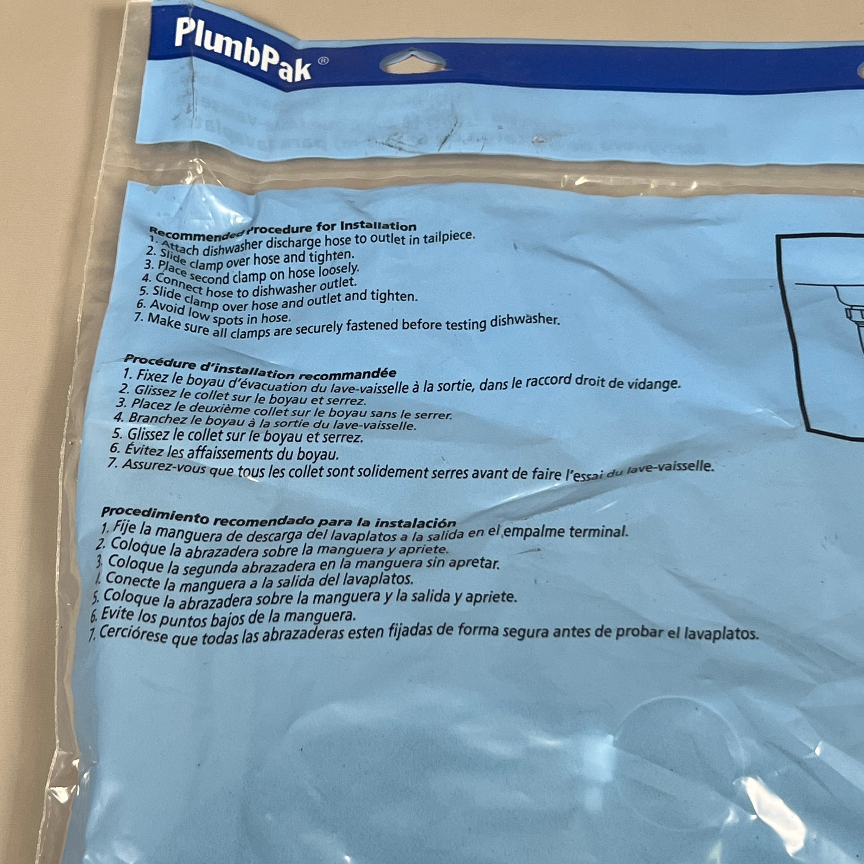 PLUMB PAK Dishwasher Discharge Hose With Clamps 6 In. (New)