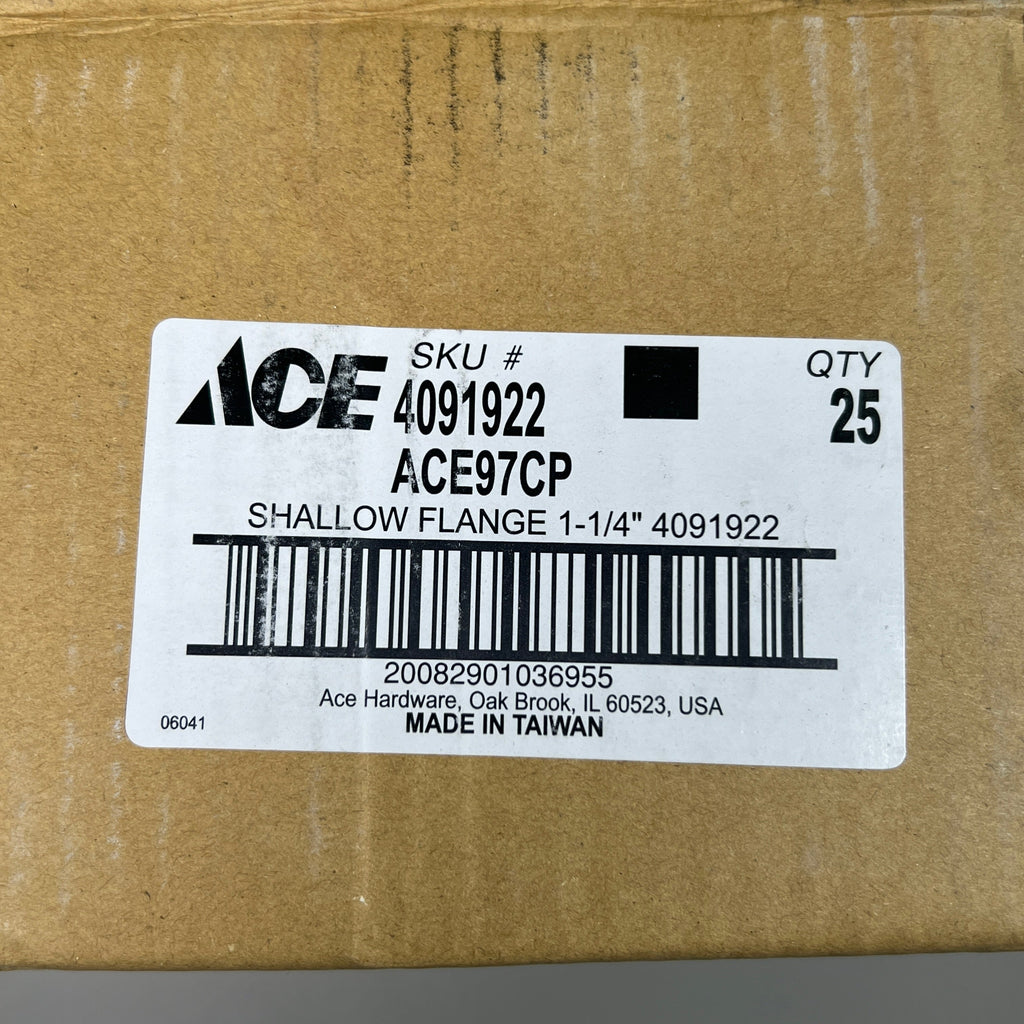 ACE 25-PACK of 1-1/4 in. Metal Shallow Flange Metal Chrome (New)