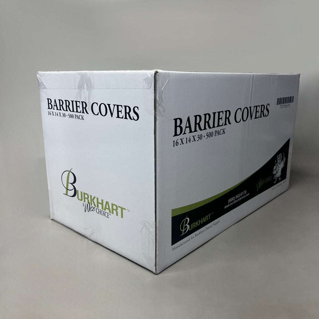500-PACK BURKHART Dental Half Chair Barrier Covers 16 x 14 x 30 Clear 72721473 (New)