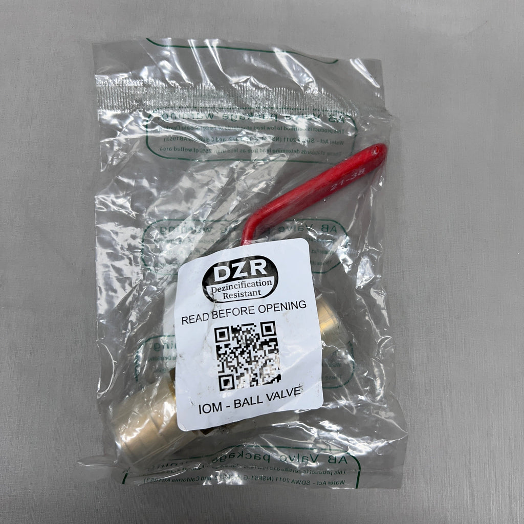 RED-WHITE VALVE Brass LF PEX Ball Valve 3/4" 0.5 lb 5015AB (New)