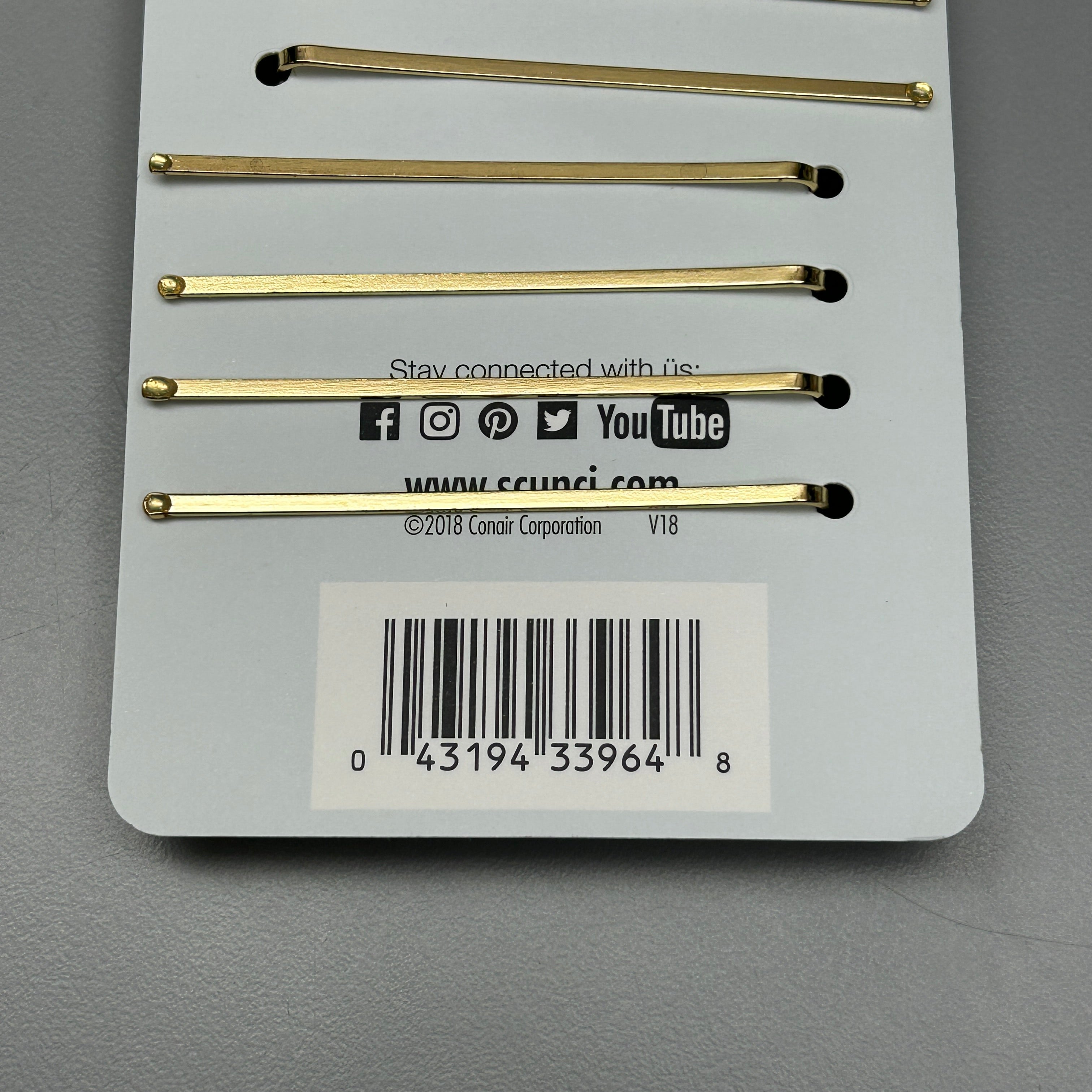 SCUNCI 3-PACK! Pearl/Crystal Bobby Pin Slides Elite Collection Gold 12-Pieces (New)