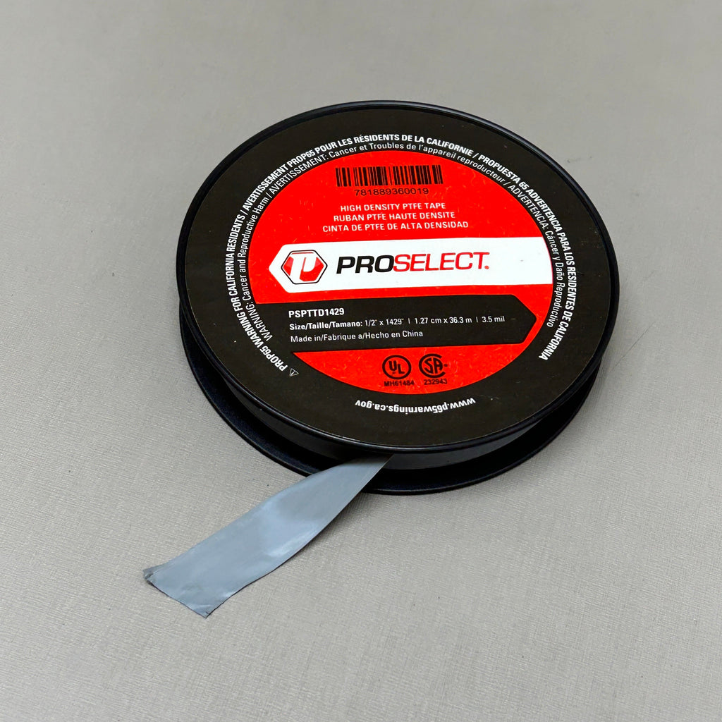 PROSELECT 5 Pack! ptfe Teflon Seal Thread Tape 1/2" x 1429" Gray PSPTTD1429 (New)
