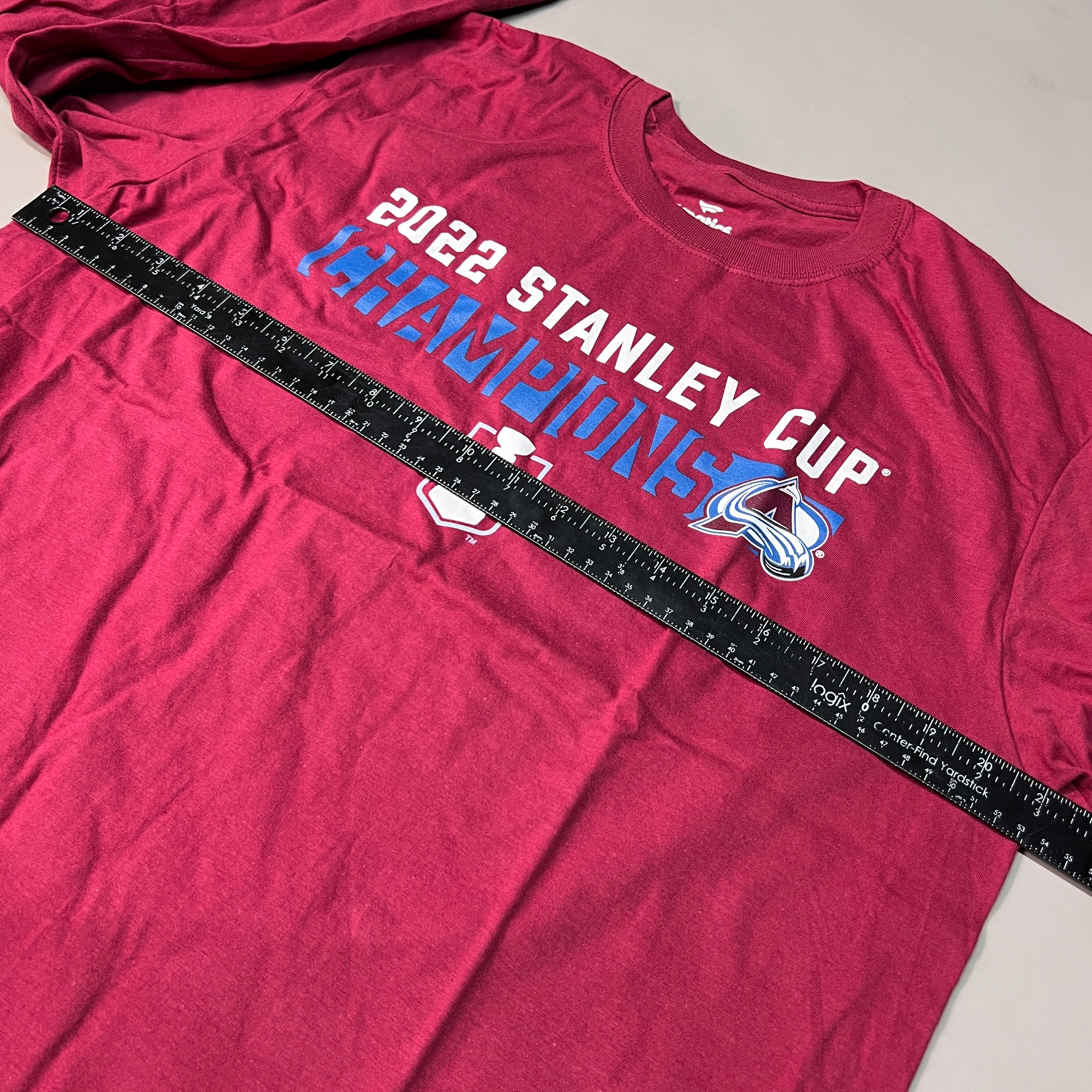 FANATICS 2022 Stanley Cup Champions Colorado Avalanche Long Sleeve T-shirt Sz L Burgundy 058N SC Champs (New)