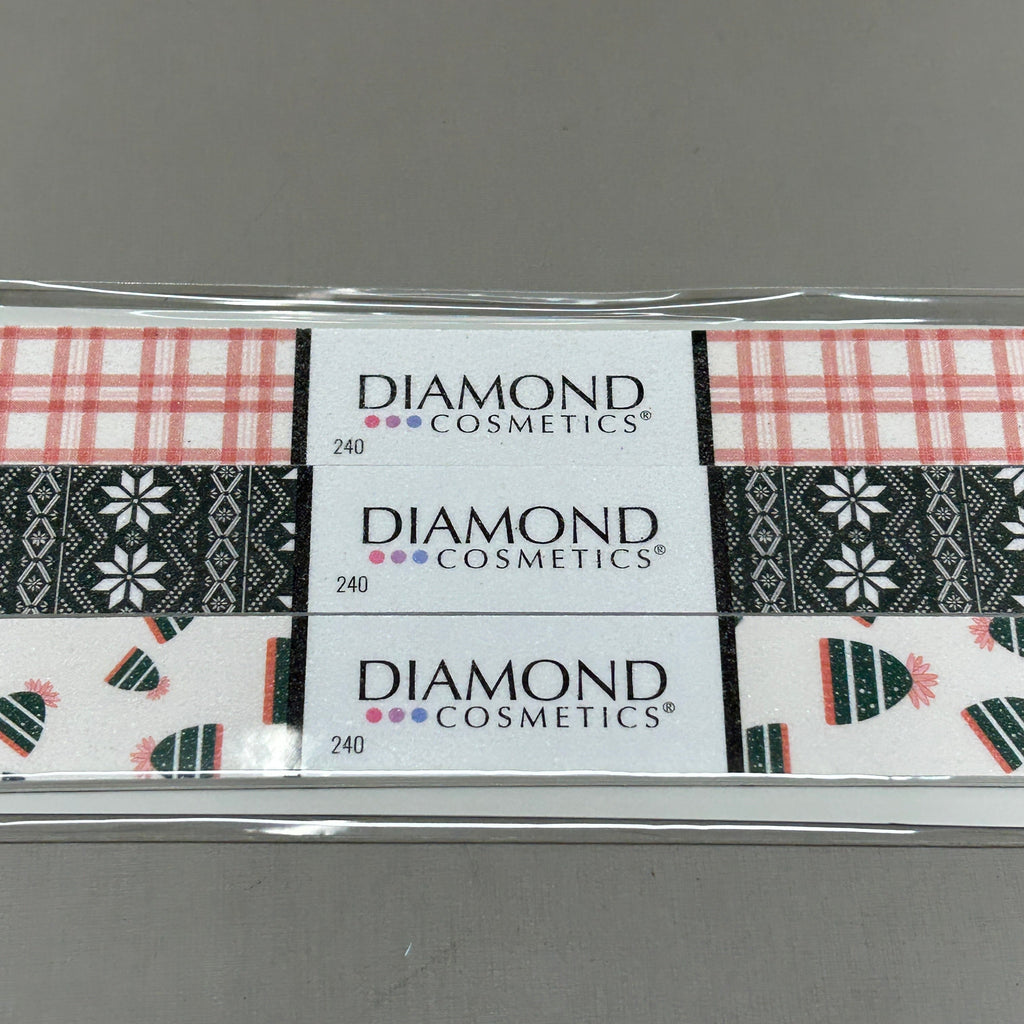 DIAMOND COSMETICS (3 PACKS of 3) Holiday Nail Files Multiple Prints 85386DT