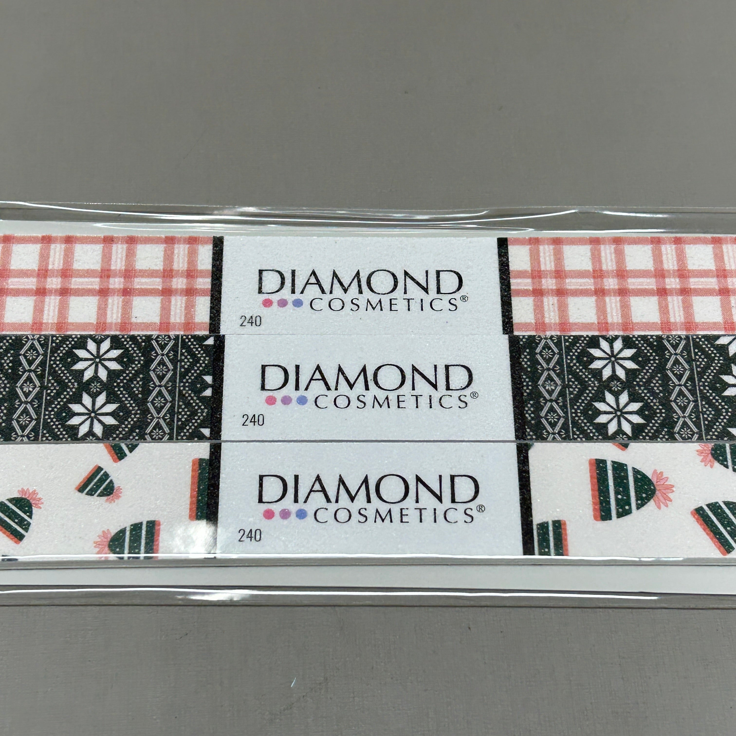 DIAMOND COSMETICS (3 PACKS of 3) Holiday Nail Files Multiple Prints 85386DT