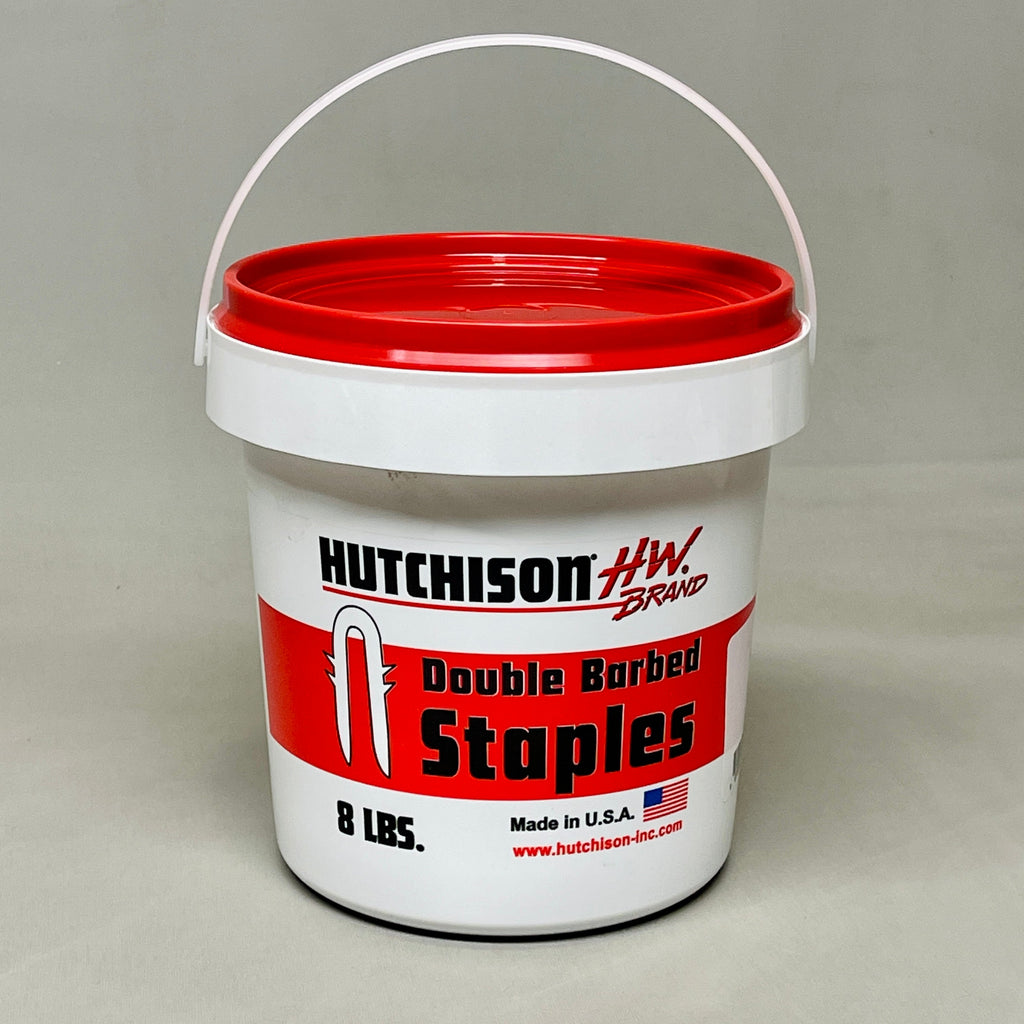 HW BRAND (Hutchinson Inc) Double Barbed Galvanized Fence Staples 1-1/2" 8 lb (New)