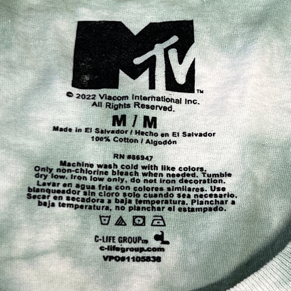 MTV Mint and White Tie-Dye Short Sleeve T-Shirt Women's Sz M 86947(New)
