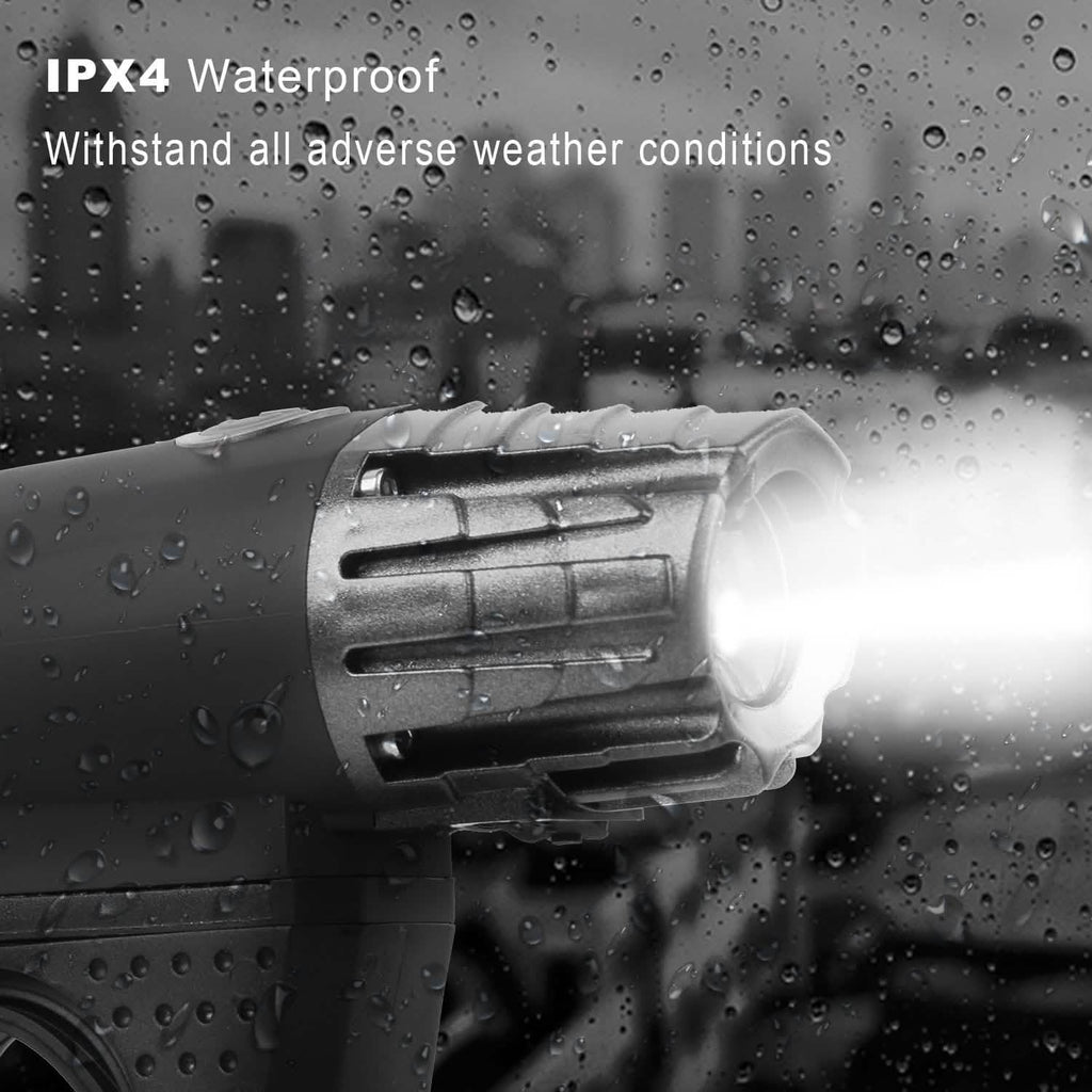 iMounTEK Bike Front Flashlight IPX4 Water-Resistant with Tail Warning/Safety LED Lamp