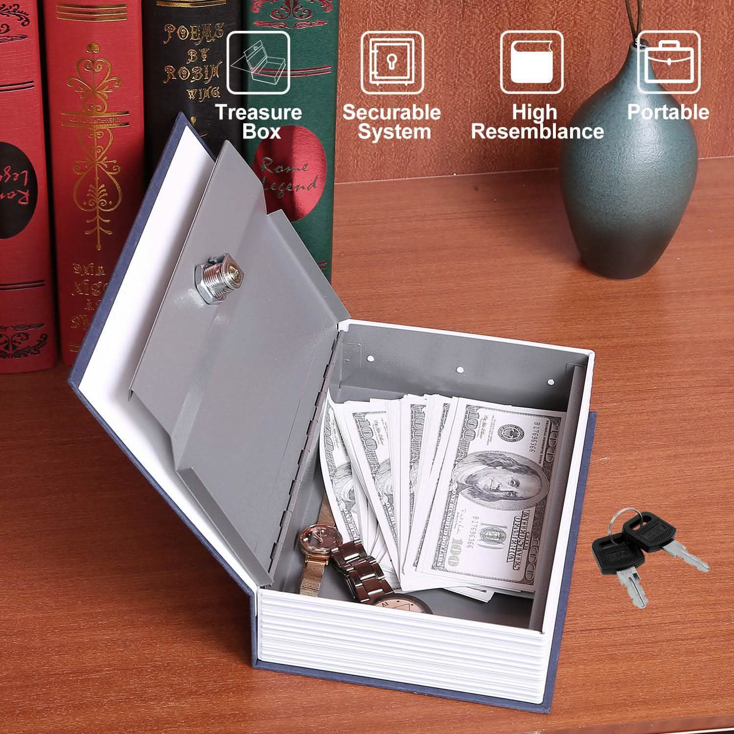 iMountek Dictionary Safe Secret Diversion Book Metal Box