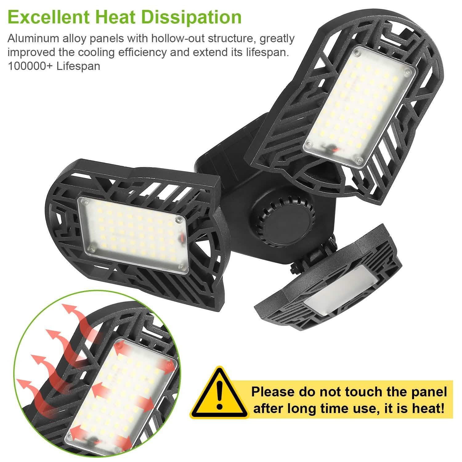 iMounTEK E26 /E27 80W 7000LM 6500K LED Garage Ceiling Light