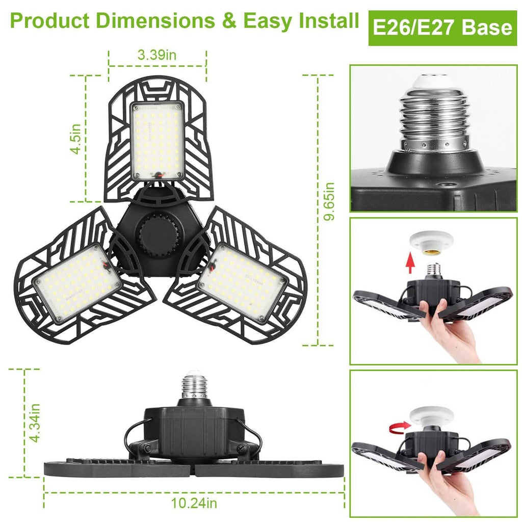 iMounTEK E26 /E27 80W 7000LM 6500K LED Garage Ceiling Light