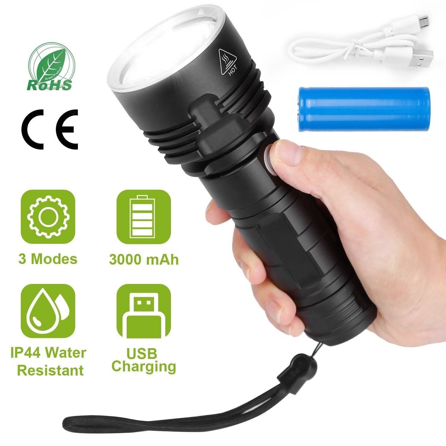 iMounTEK LED Flashlight with 3 Lighting Modes