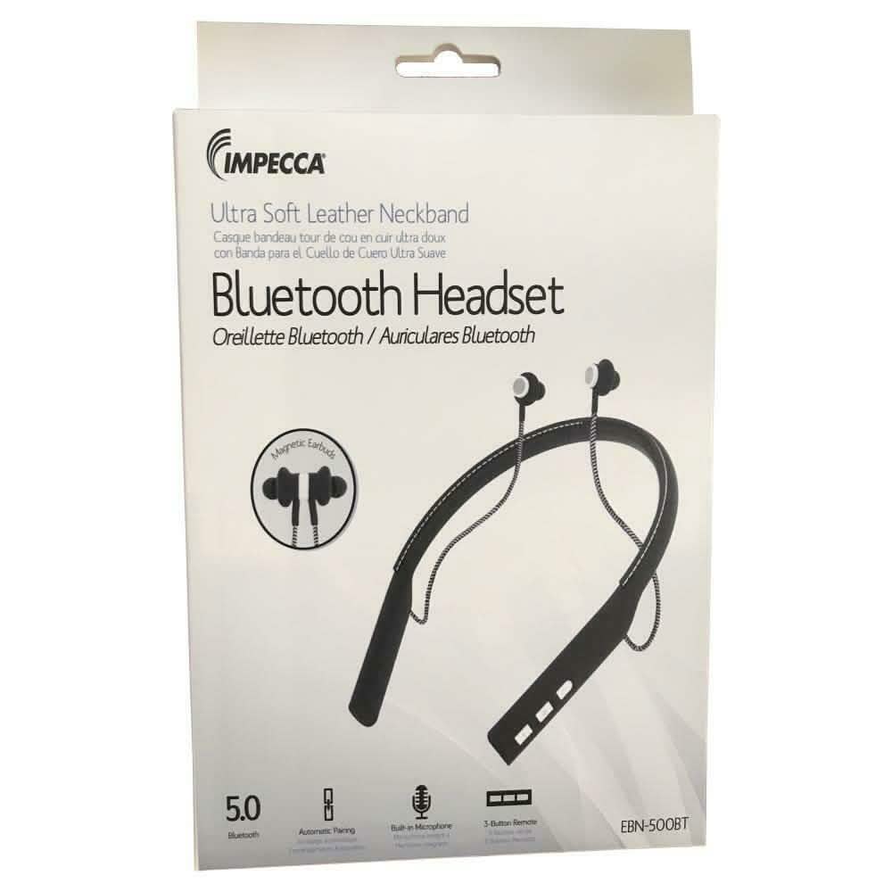 IMPECCA EBN-500BT Bluetooth Leather Neckband Stereo Earphone