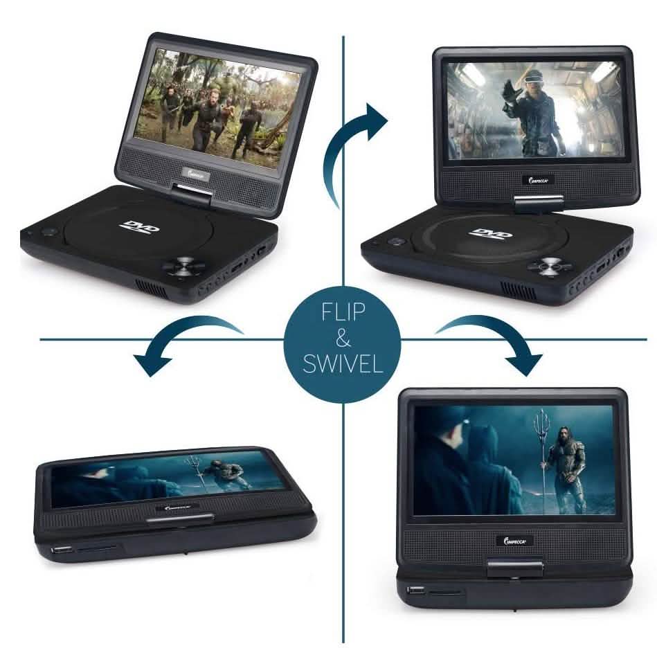 Impecca Portable DVD Player Swivel Screen