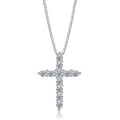 INALIS - 925 Sterling Silver Classic Cross Cubic Zirconia Necklace