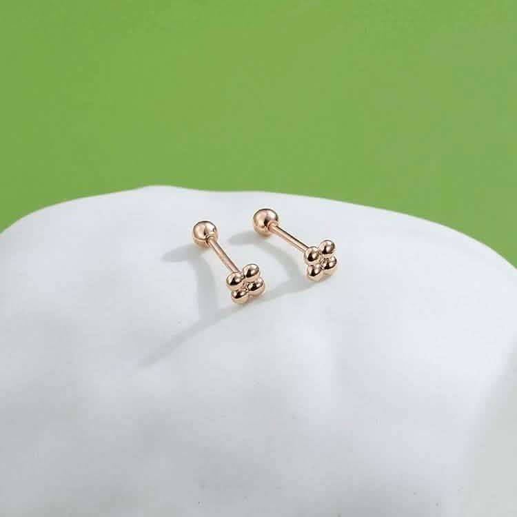 INALIS 925 Sterling Silver Minimalist Small Cute Stud Cross Flower Earrings