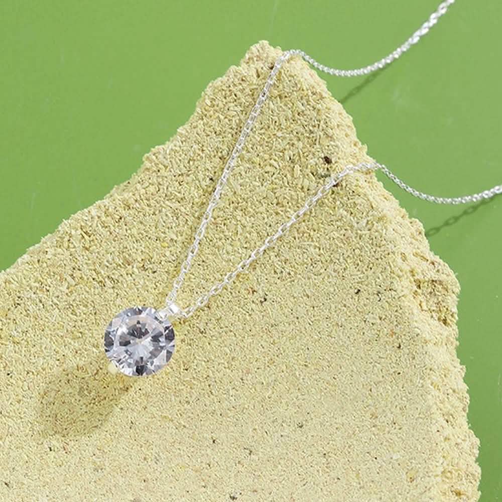 INALIS 925 Sterling Silver Pendant Dazzling 5A Clear Cubic Zirconia Romantic Necklaces
