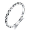 INALIS 925 Sterling Silver Ring for Women and Men Engraved Pattern Anniversary Rings