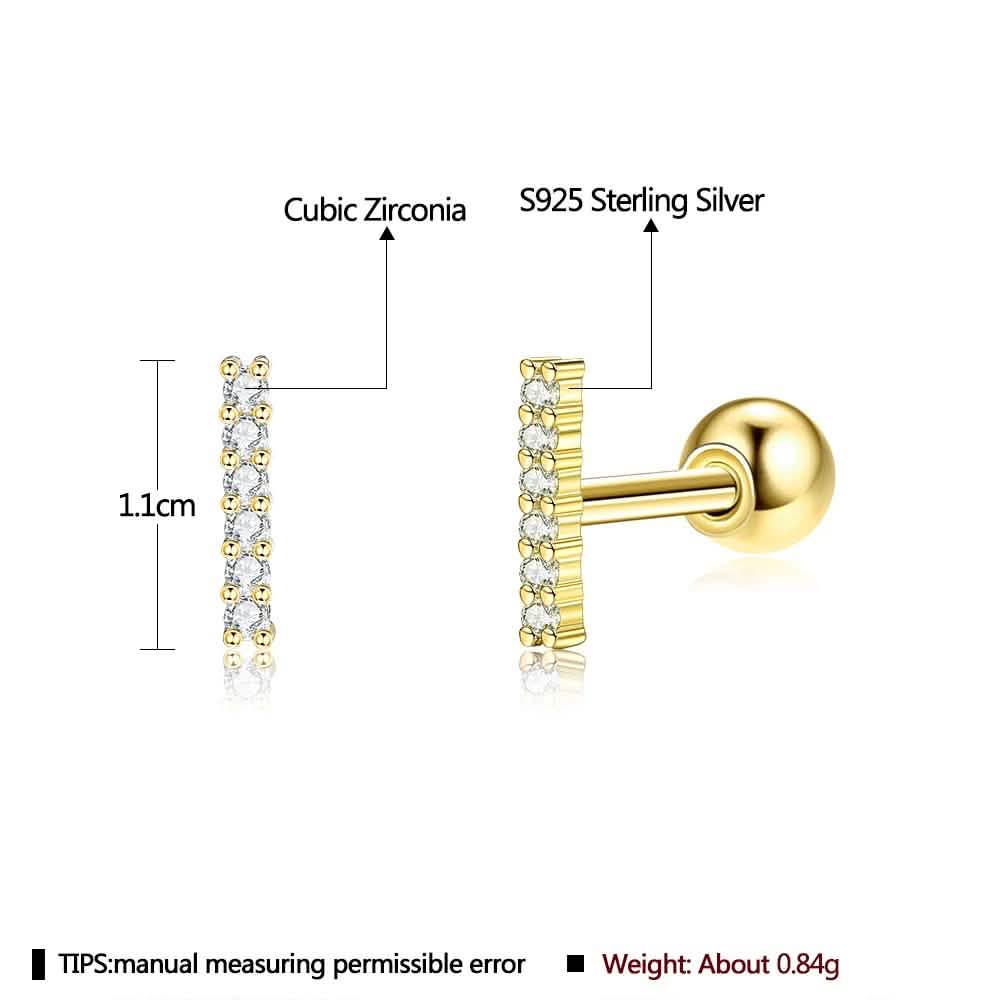 INALIS Cubic Zirconia Square Shape 925 Sterling Silver Earrings