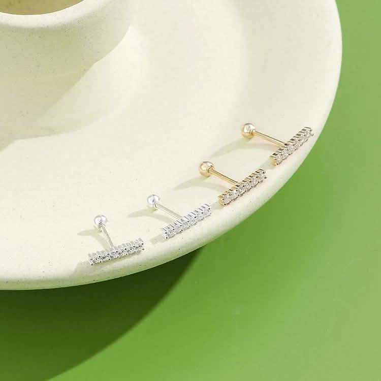 INALIS Cubic Zirconia Square Shape 925 Sterling Silver Earrings