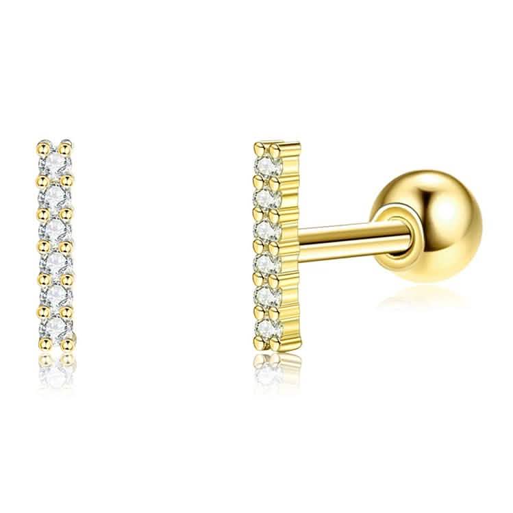 INALIS Cubic Zirconia Square Shape 925 Sterling Silver Earrings