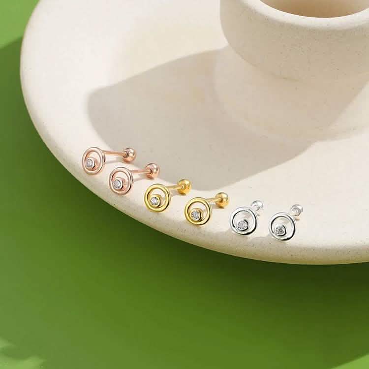 INALIS Fine Silver Stud Earrings Full Clear Cubic Zirconia Star Small Earring