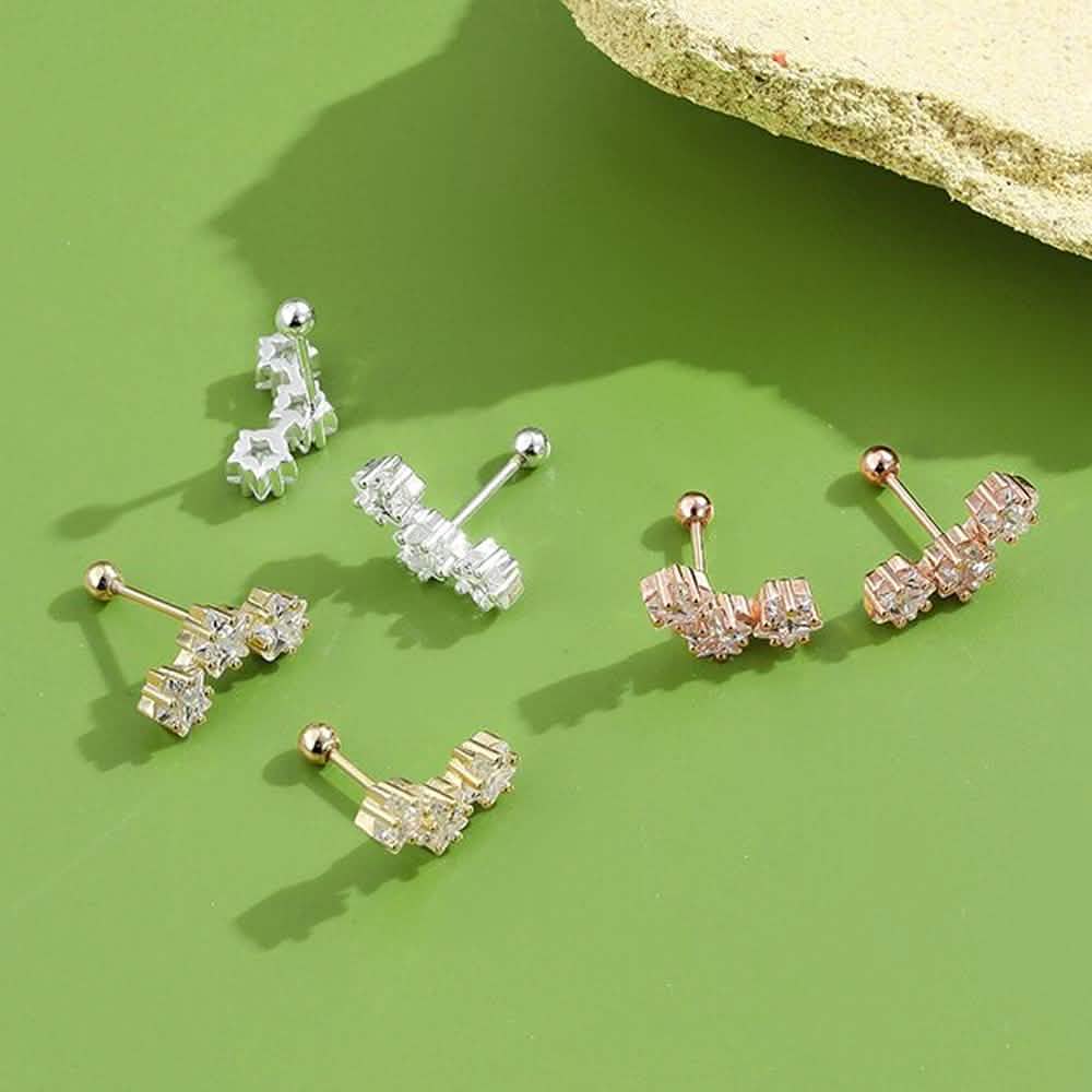INALIS Romantic Star 925 Sterling Silver Stud Earrings