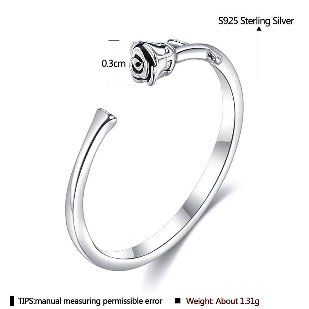 INALIS Rose Shape Adjustable Flower Ring