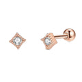 INALIS Square Shape 925 Sterling Silver Small Stud Earrings