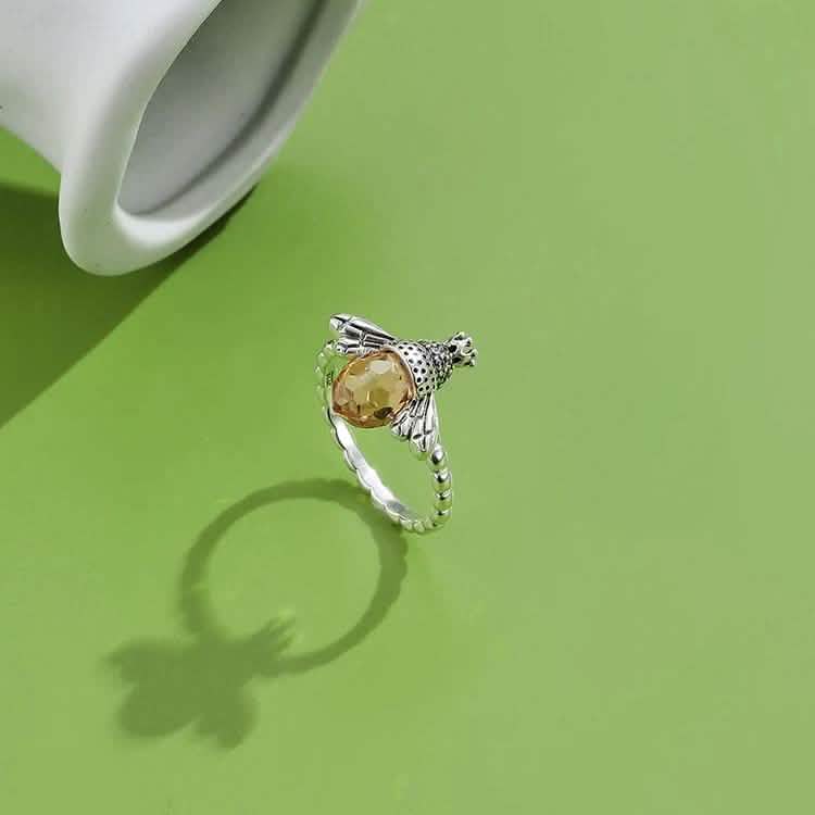 INALIS Sterling Silver Austria Crystal Rings Creative Bee Design