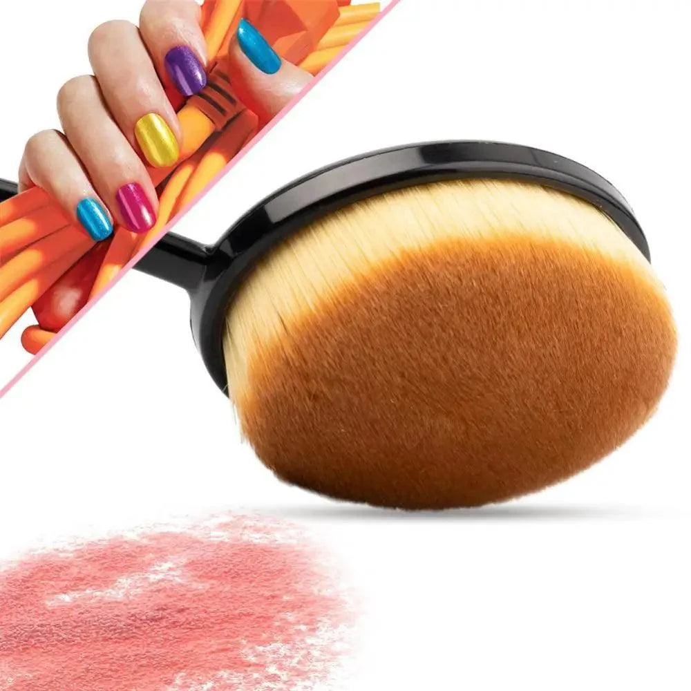 Incredible 5Pcs Oval Makeup Brushes Portable Toothbrush Oval Nylon Hair Cosmetic Makeup Blush Face Foundation Blending Brush Makeup Tool